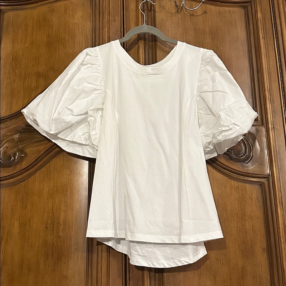 New Oversized Puff Sleeve Elevated Basic Basic Wh… - image 3